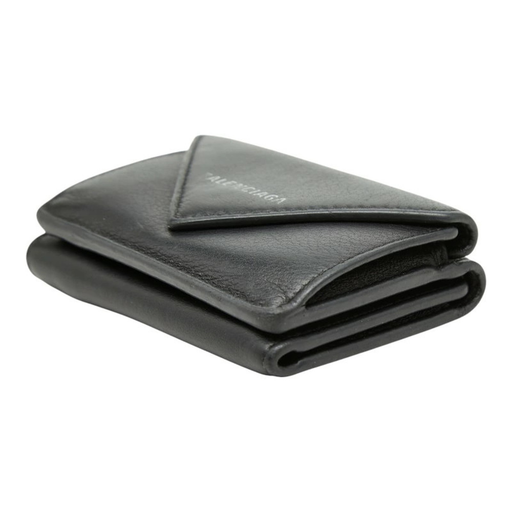 Balenciaga Paper Wallet Tri fold Compact Black Leather - Picture 4 of 6